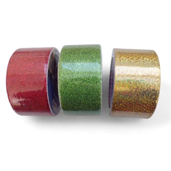 Crafting Glitter Metallic Holographic Duct Tape Lot #1 Holiday Gold Red Green - Picture 1 of 3